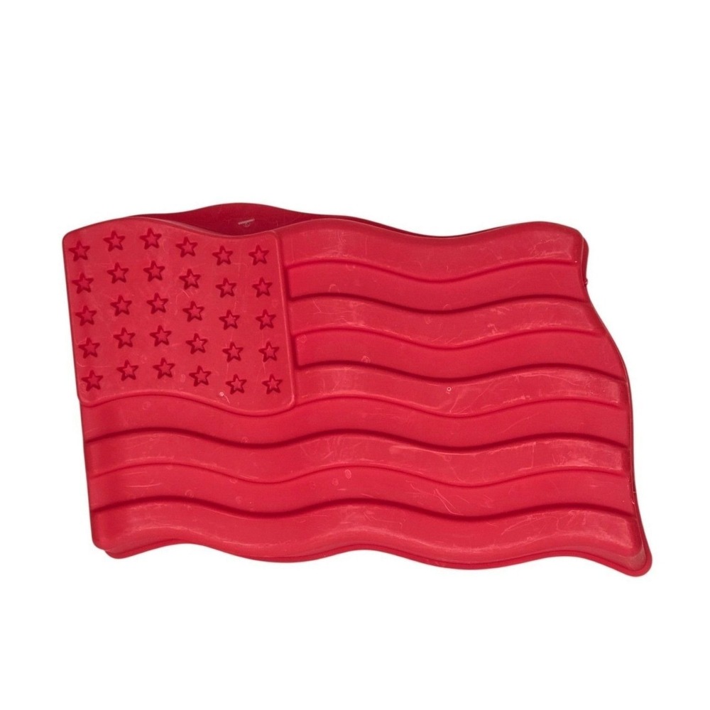 Vintage Red Jello Mold American Flag Shape